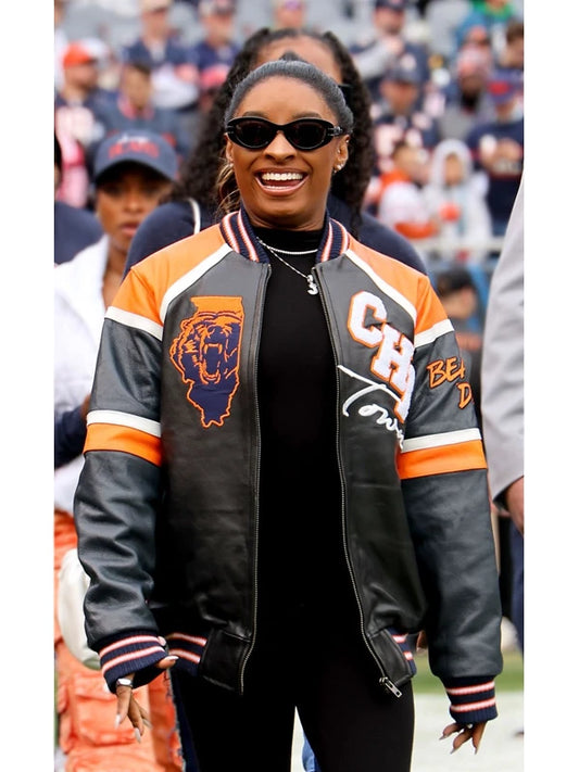 ChicagoBearsSimoneBilesOwensLeatherJacket