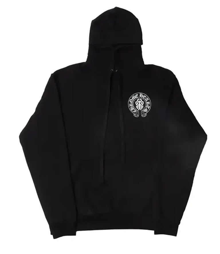 ChromeHeartsUSAHorseshoeHoodieBlack