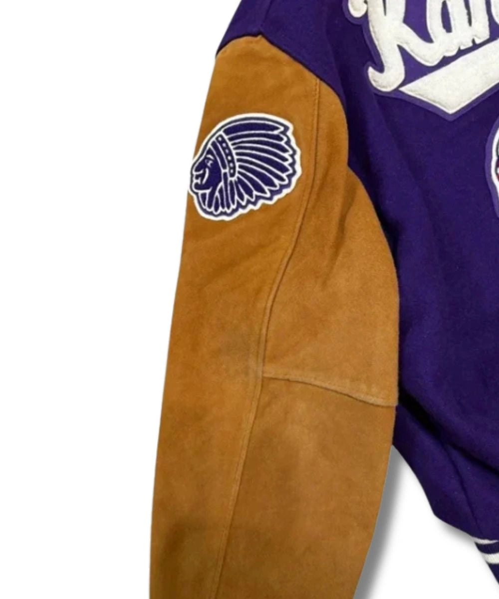 Collinsville High School Vintage 1996 Kahoks Letterman Jacket Purple & Brown