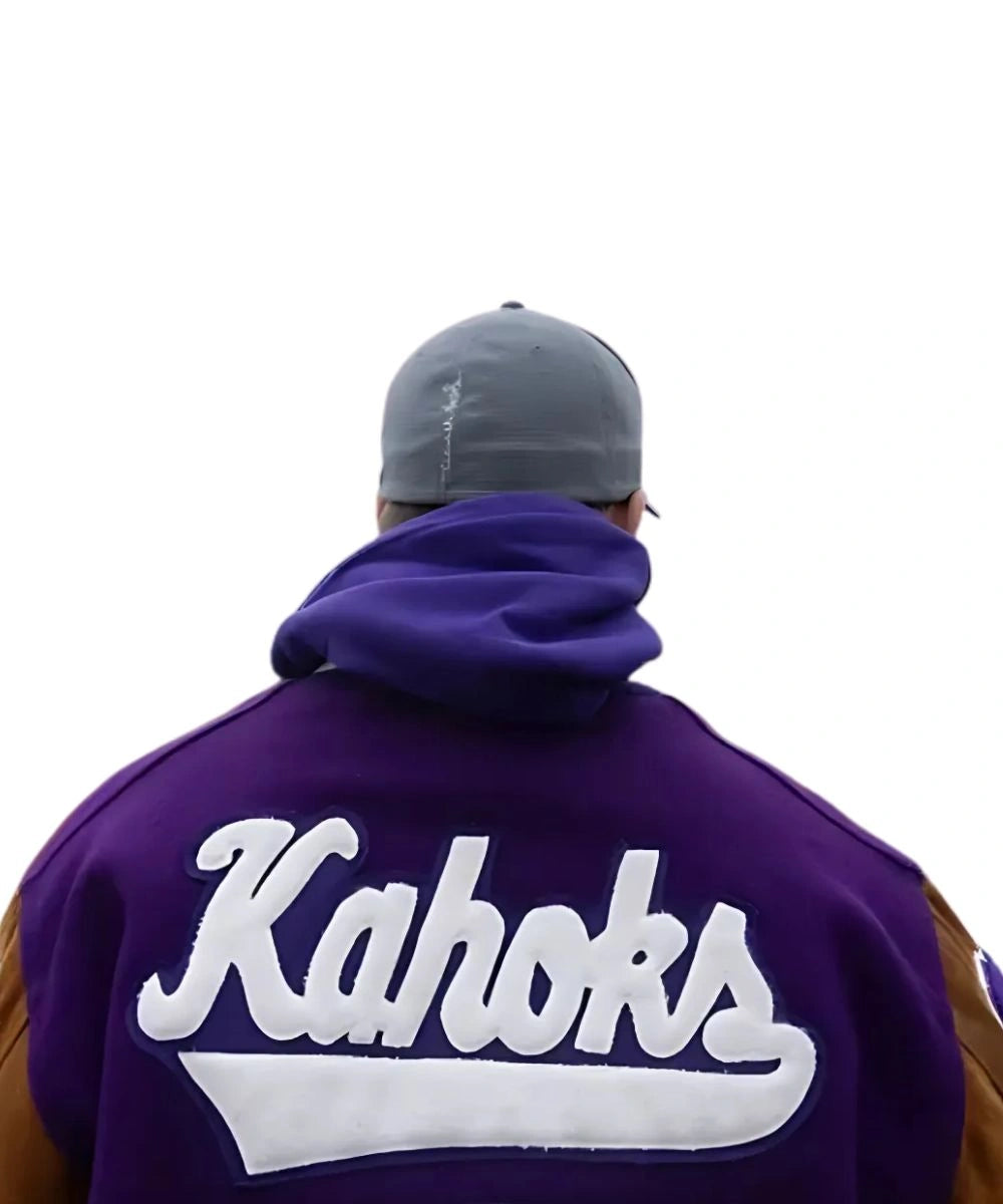 Collinsville High School Vintage 1996 Kahoks Letterman Purple & Brown Jacket