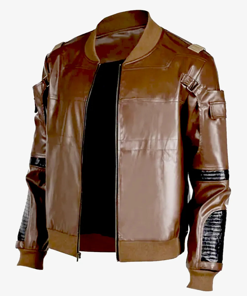 Cyberpunk2077SolomonReedBrownLeatherBomberJacket