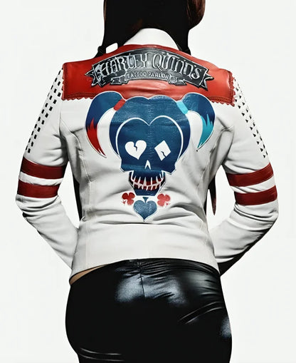 Daddy_sLilMonsterRedandWhiteHarleyQuinnLeatherJacket