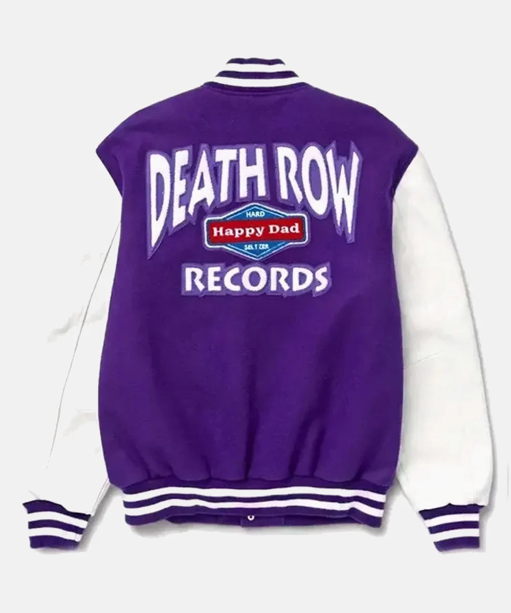 DeathRowHappyDadBlueWoolLeatherVarsityJacket