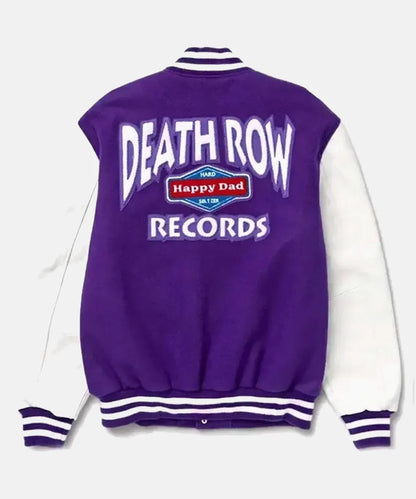 DeathRowHappyDadBlueWoolLeatherVarsityJacket