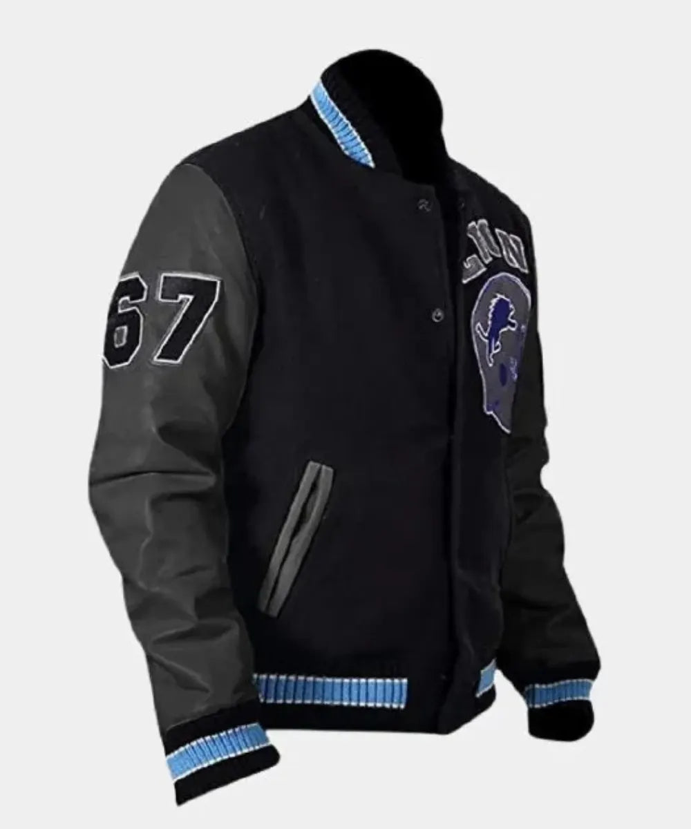 DetriotlionsBlackVarsityjacket