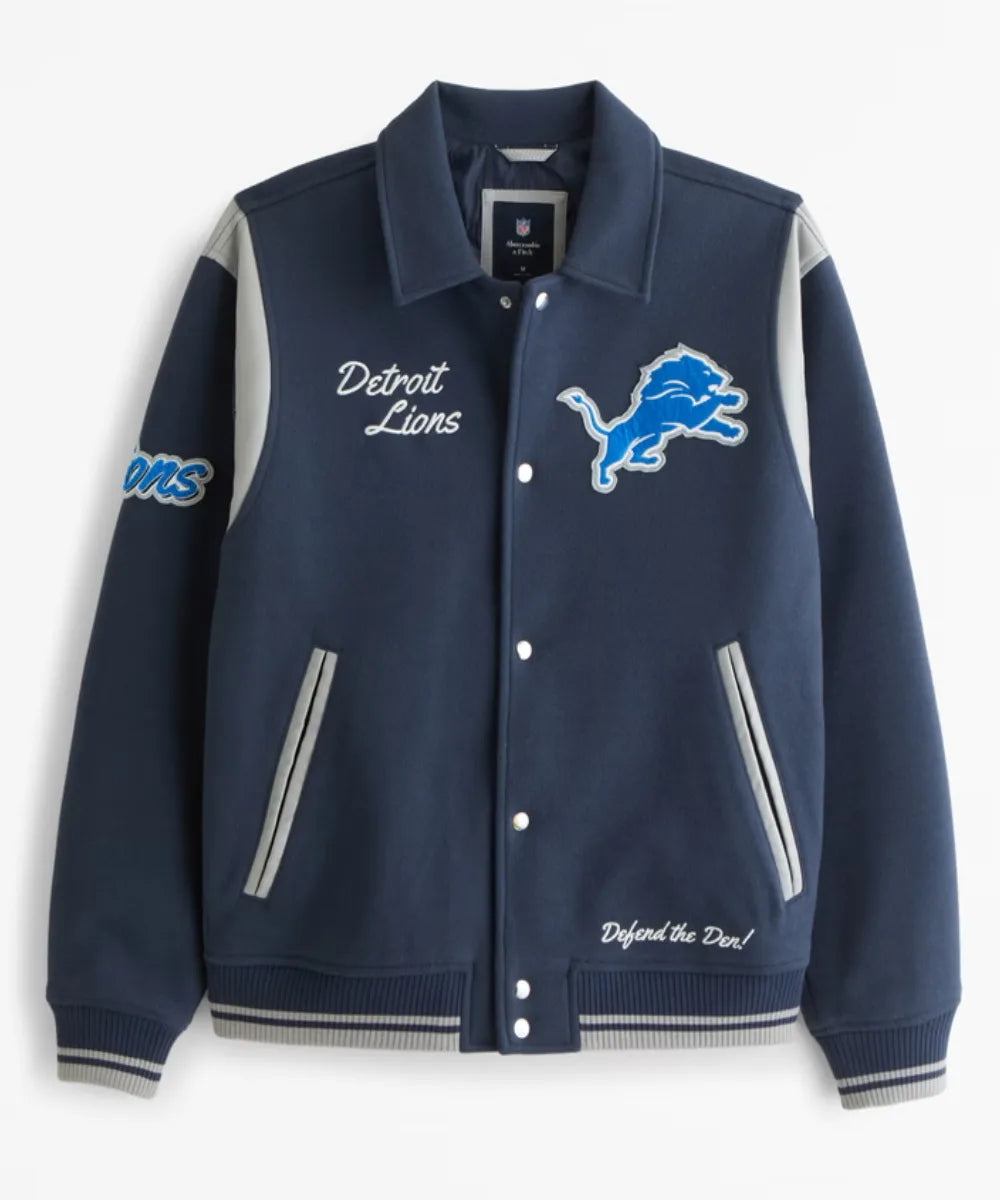 DetroitLionsVarsityBomberJacket