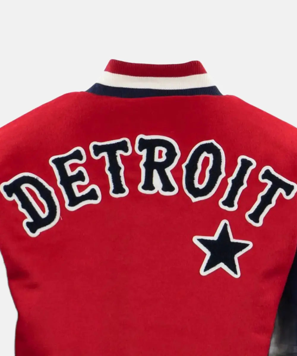 DetroitStarsFull-SnapWoolLeatherVarsityBomberJacket