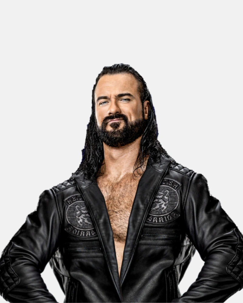 Drew McIntyre WWE Raw Black Leather Jacket