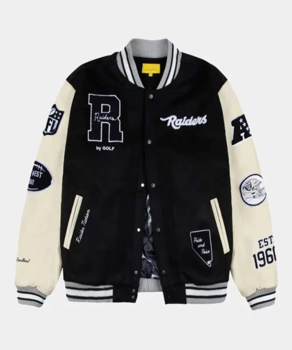 GOLFWANGLasVegasRaidersVarsityJacket