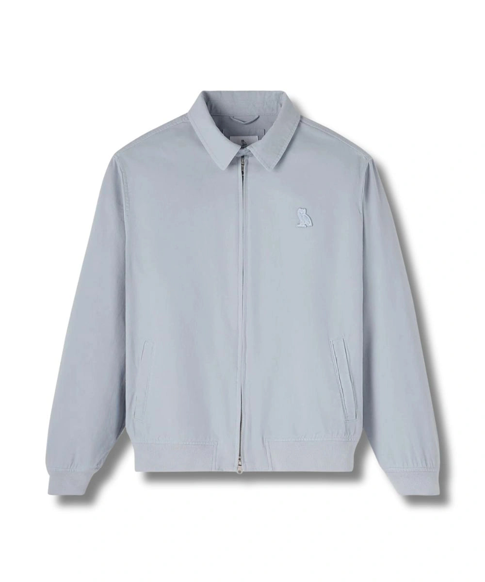 Garment Dyed Harrington Blue Jacket For Mens