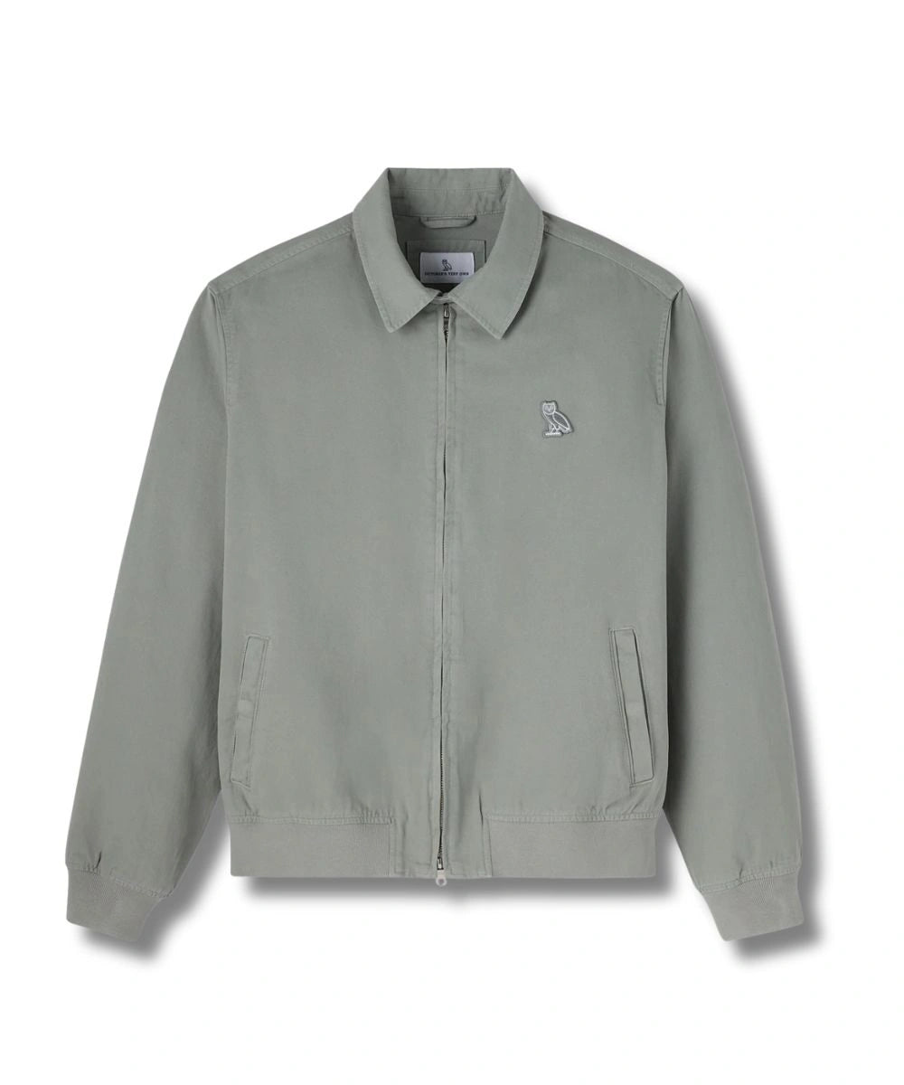 Garment Dyed Harrington Green Jacket For Mens
