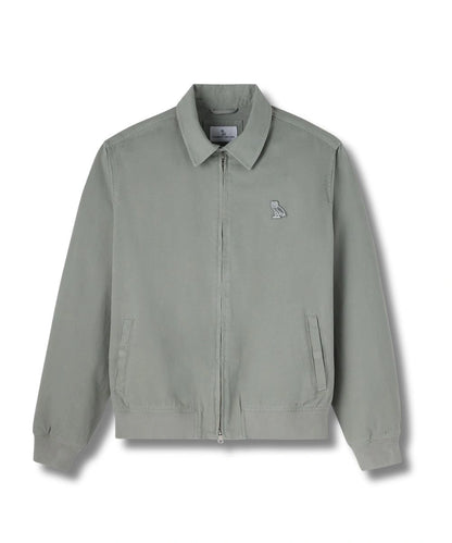 Garment Dyed Harrington Green Jacket For Mens