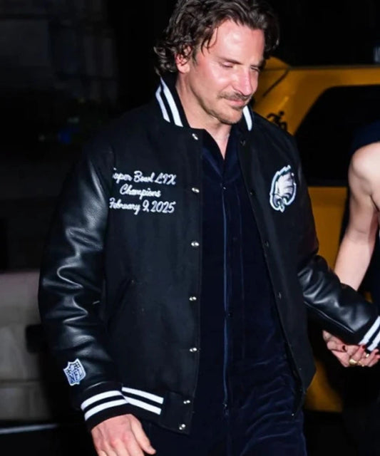 Gigi Hadid 30th Birthday Bradley Cooper Philadelphia Eagles Black Jacket