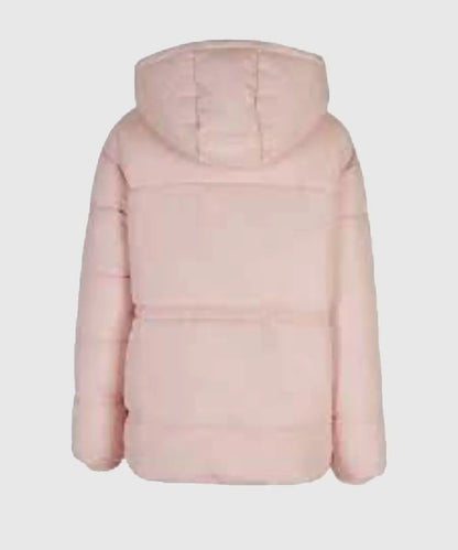 HollisterFauxFurLinedPinkPufferHoodedBomberJacket