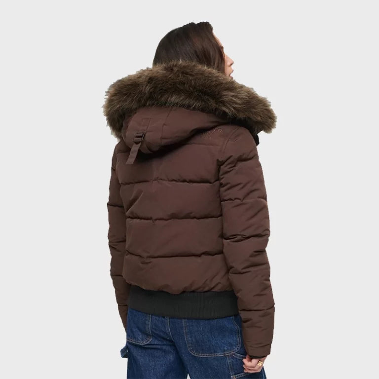 HoodedEverestPufferBrownjacket