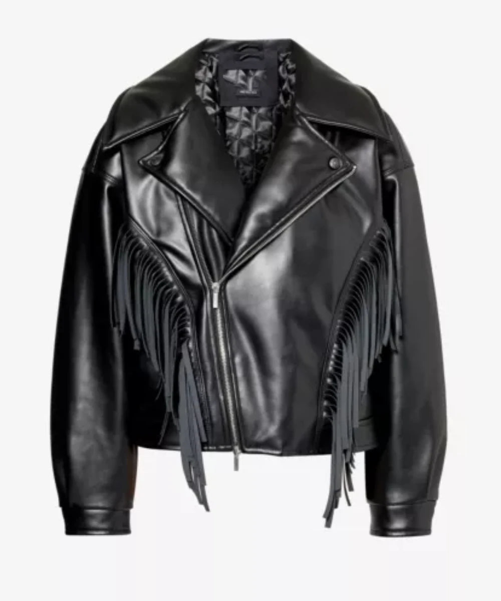 HouseOfSunnyAthenaRelaxedFitFauxFringeLeatherJacket