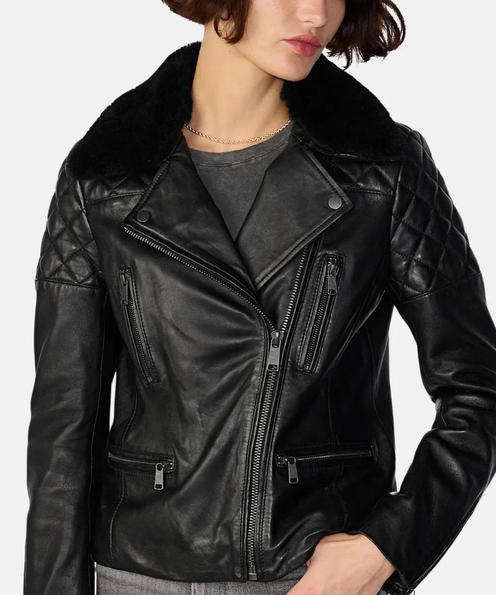 Jacket With Removeable Shearling Collar