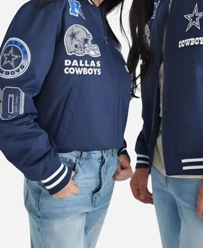 JennaBushHagerDallasCowboysHelmetBlueBomberJacketForUnisex