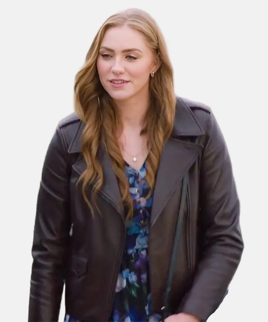 JessicaSiposLoveOnTheDanubeRoyalGetaway2024AvaMicalliefBrownLeatherJacket