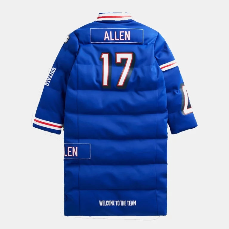 JoshAllenRoyalBuffaloBillsOffSeasonxNFLPlayerPufferCoat