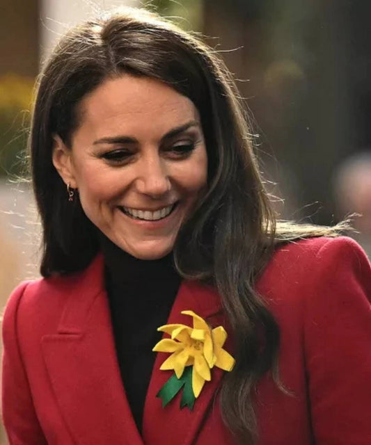 Kate Middleton Long Coat in South Wales with Prince William