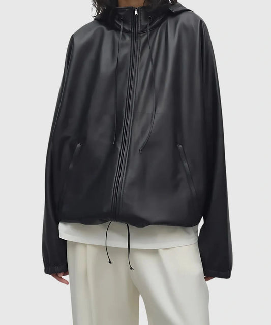 Kendall Jenner NYC 2025 Black Leather Jacket