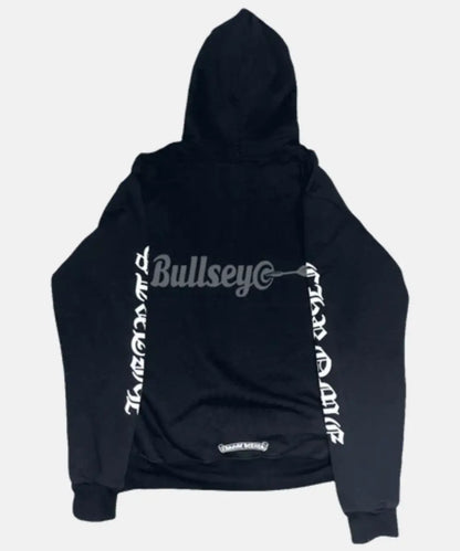 KylieJennerChromeHeartsBlackZipperFleeceHoodie