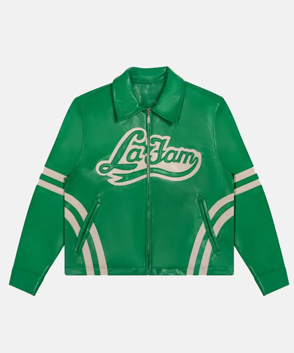 LaFamRetroGreenLeatherJacket