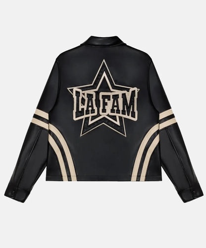 La Fam Retro Black Leather Jacket