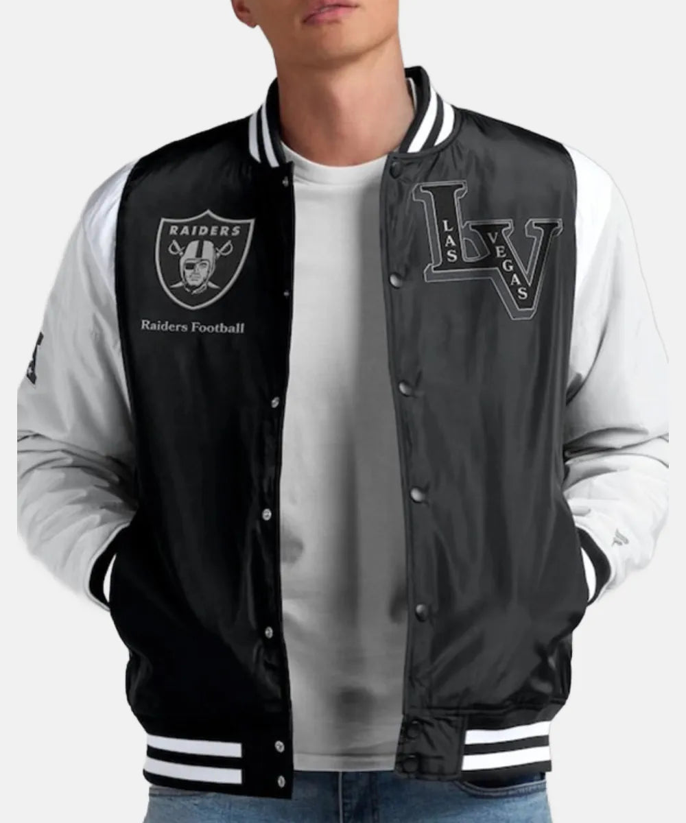 LasVegasRaidersElementsEliteFull-SnapBomberJacket