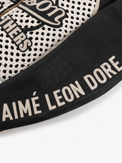 Lebron James Aime Leon Dore Black Leather Jacket