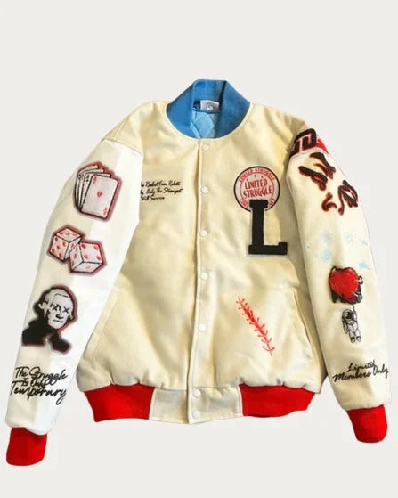 Limited Club SL Cream Varsity Jacket