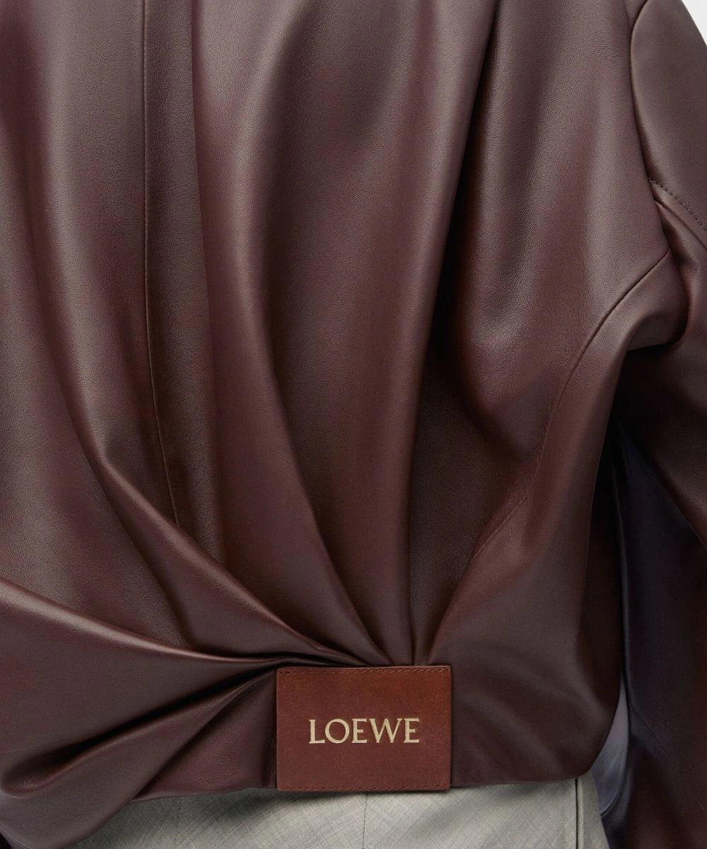 Loewe Draped Leather Jacket For Women's