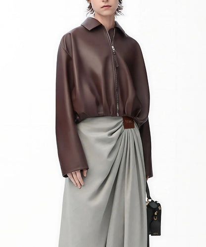 Loewe Draped Leather Jacket For Women