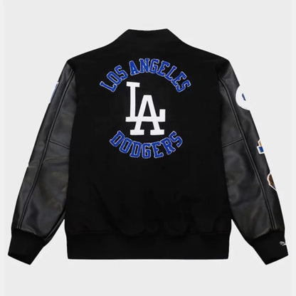 LosAngelesDodgersBlackOutCollectionVintageVarsityJacket