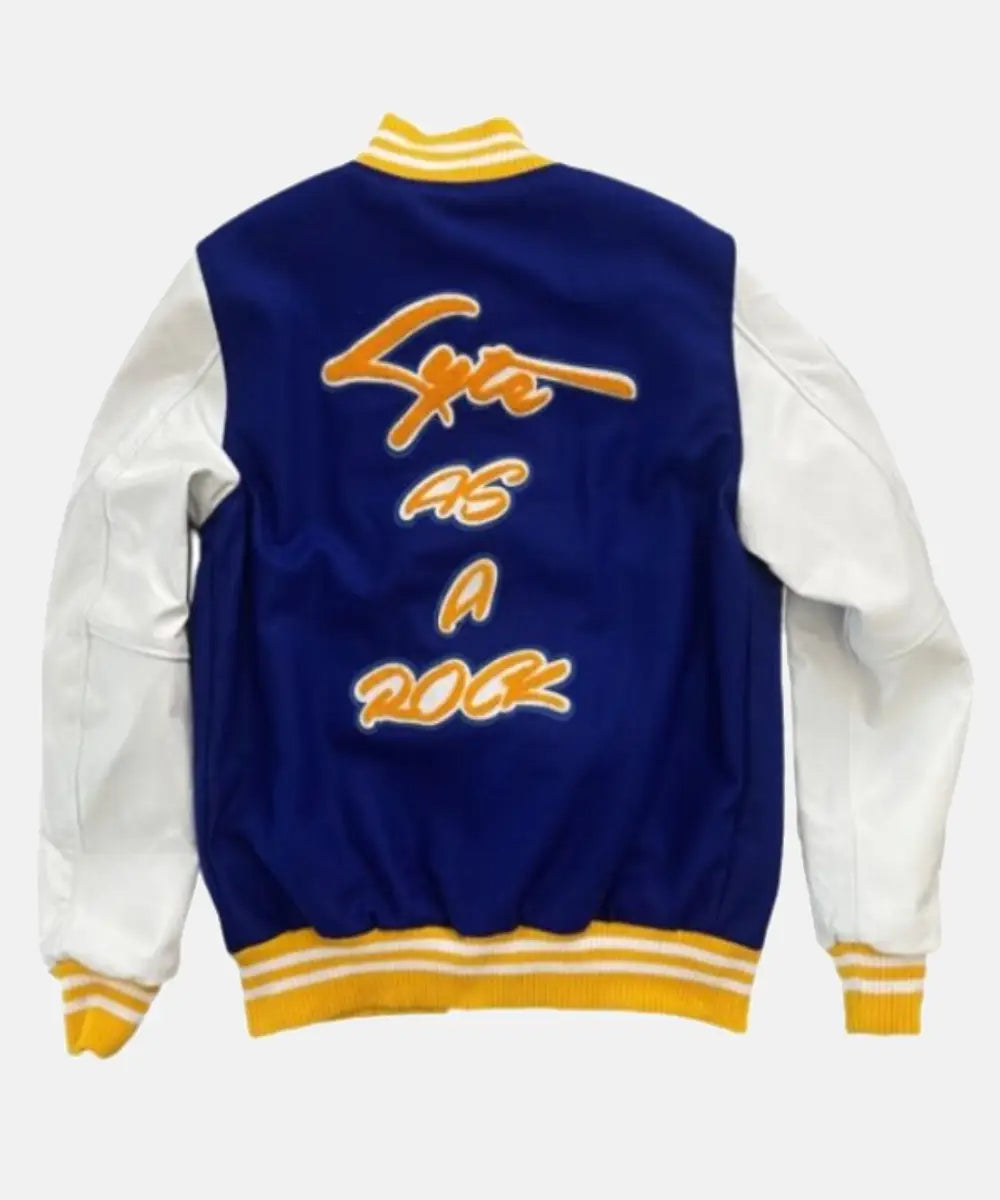 MCLyteAsARockLimitedEditionVarsityBomberJacket-Blue_Gold_amp_White