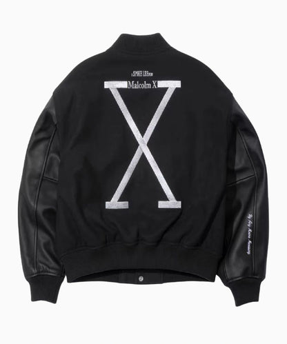 Malcolm X & Clockers Capsule Collab Supreme x Spike Lee 40 Acres Varsity Jacket Black
