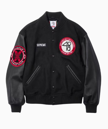 Malcolm X & Clockers Capsule Drop Supreme x Spike Lee 40 Acres Black Varsity Jacket