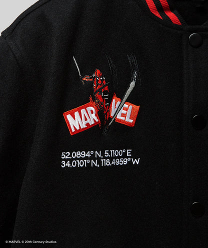 MarvelDeadpool2024RedandBlackVarsityJacket