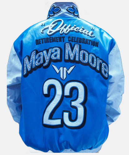 Maya Moore Retirement Celebration Leather Bomber Jacket by MinnesotaLynx