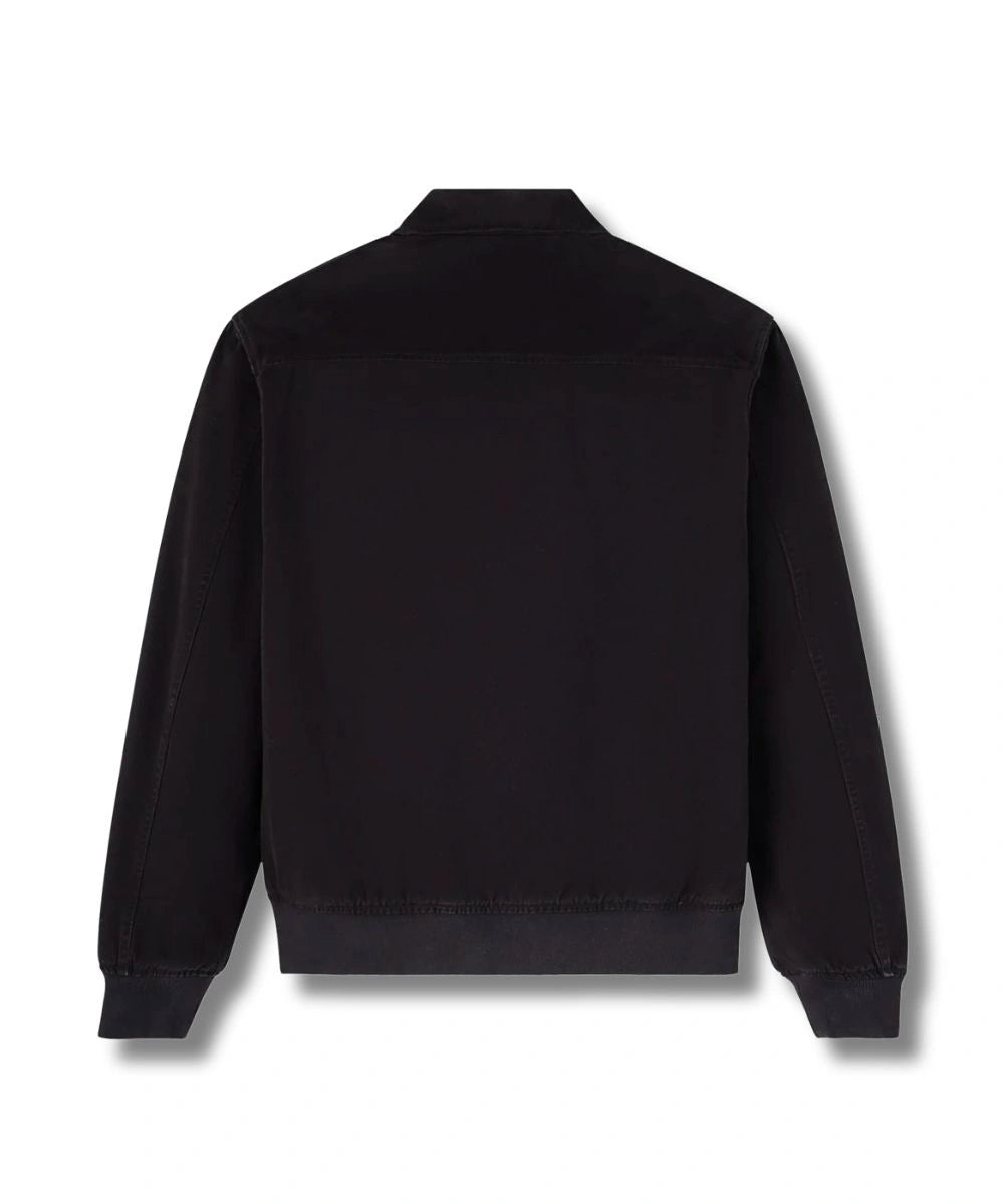 Men's Cotton Garment Dyed Harrington Jacket Black