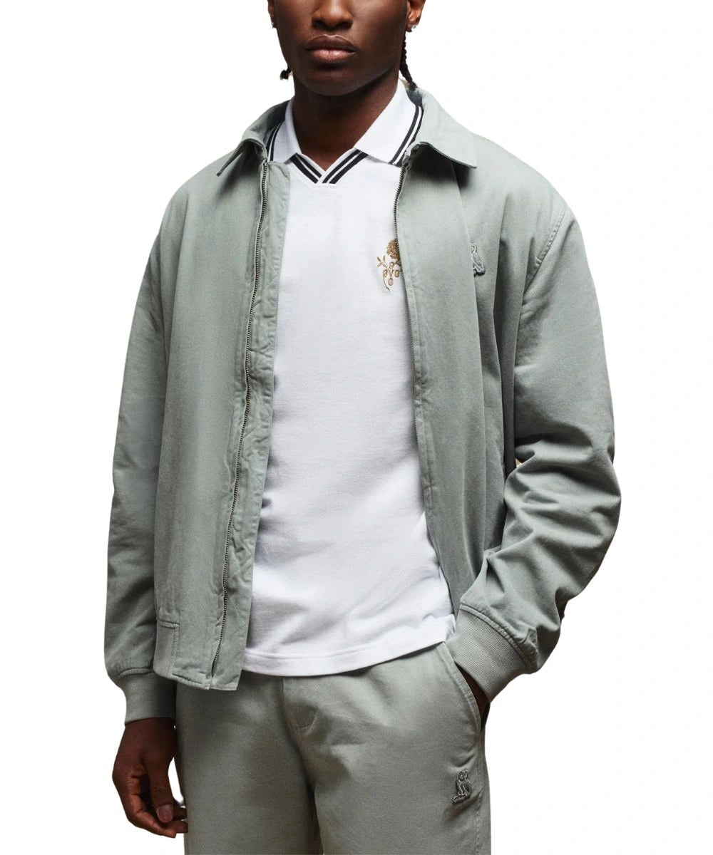 Men's Garment Dyed Harrington Green Jacket
