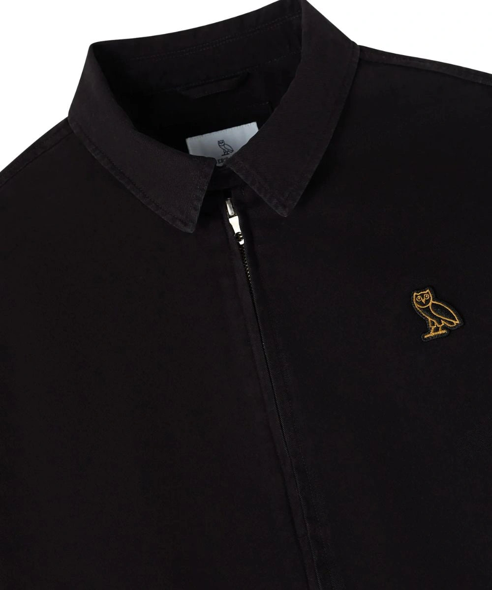 Men's Garment Dyed Harrington Jacket Black