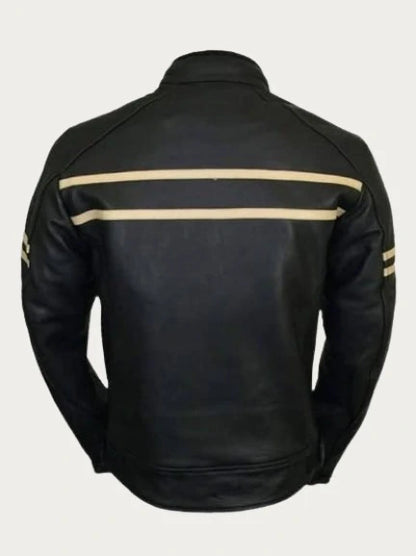 Men’s Black Retro Biker Leather Jacket