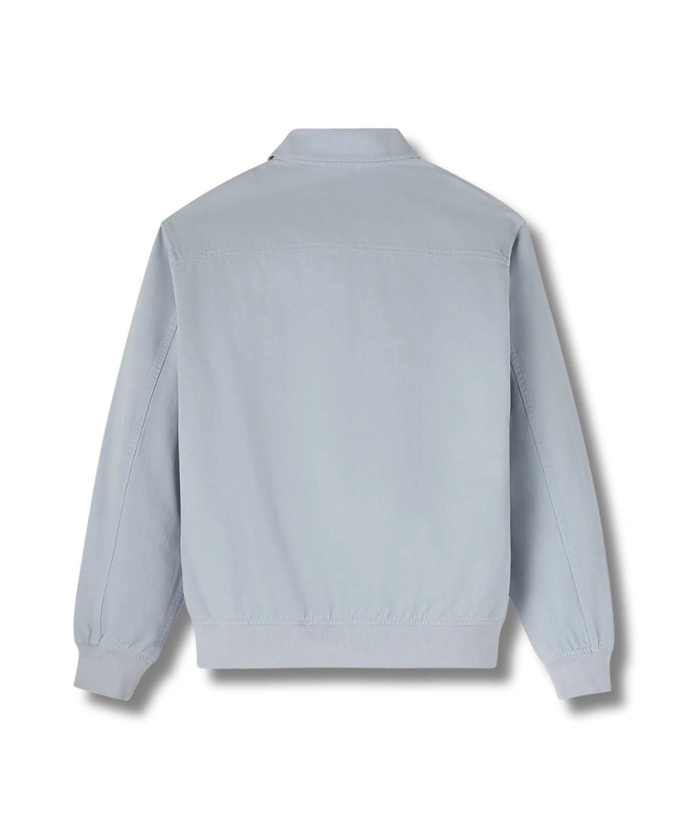 Mens Cotton Garment Dyed Harrington Jacket Blue