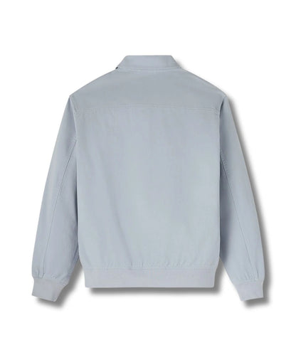Mens Cotton Garment Dyed Harrington Jacket Blue