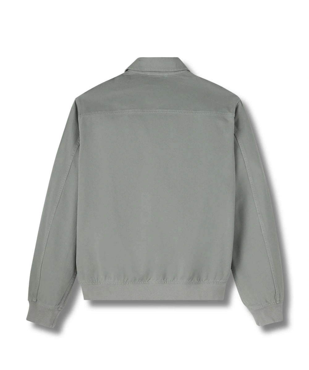 Mens Cotton Garment Dyed Harrington Jacket Green