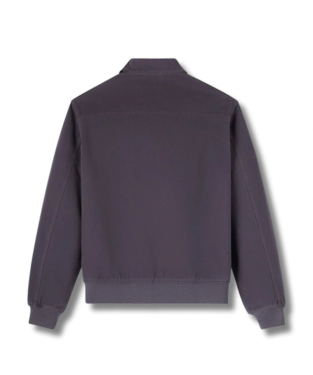 Mens Cotton Garment Dyed Harrington Purple Jacket