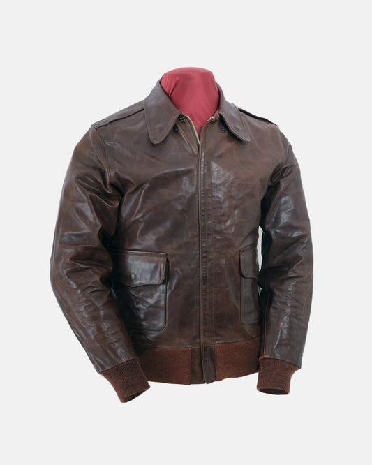 Mens Flying Type A-2 Brown Leather Jacket