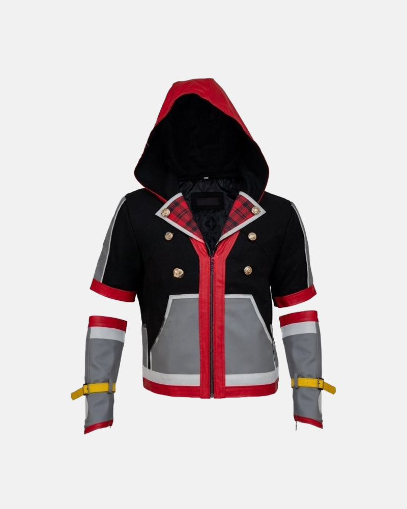 MensGameKH3KingdomHeartsIIISoraLeatherHoodedJacket